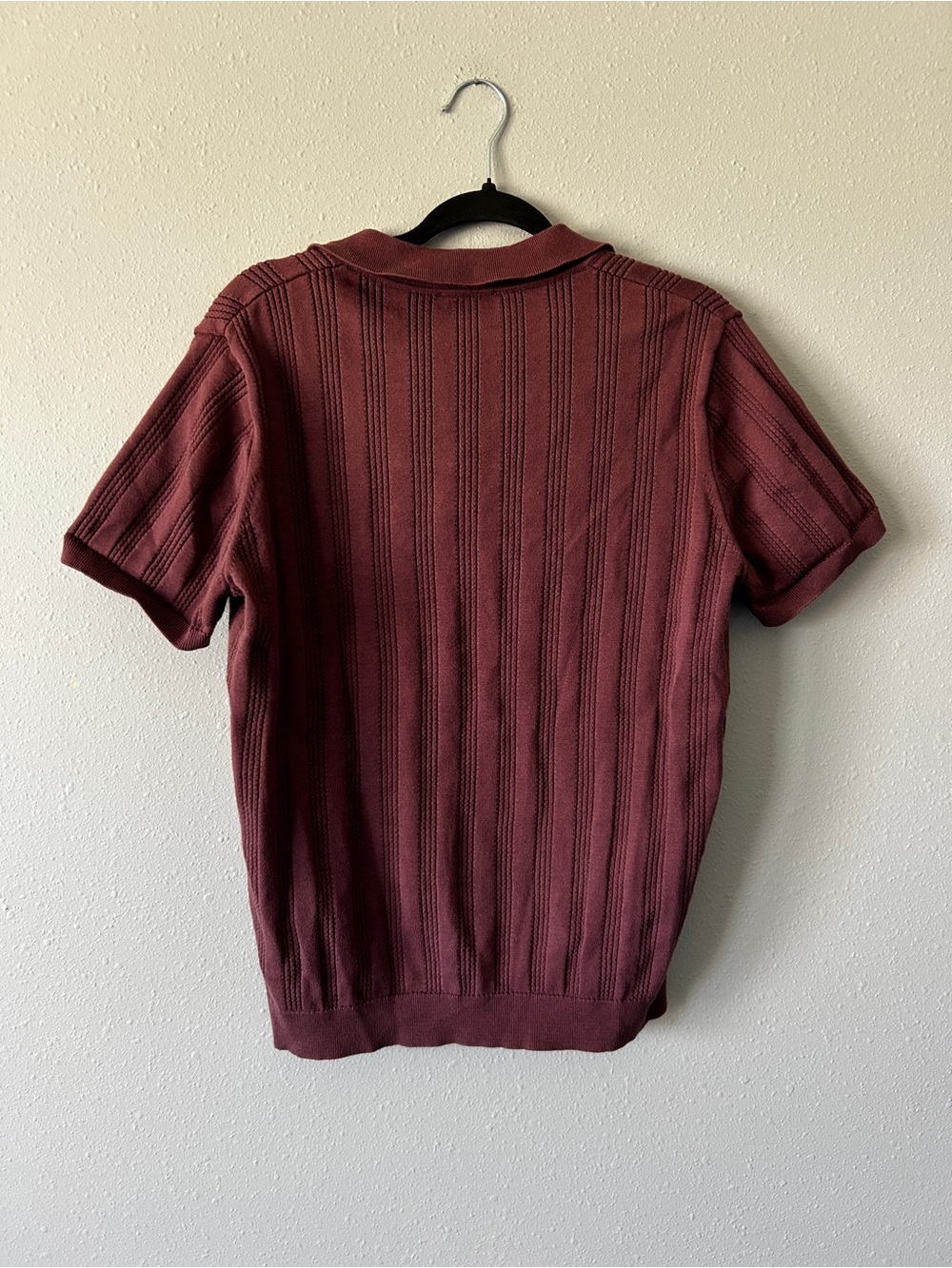 Octobre Editions Men’s Burgundy Knit Polo - Picture 4 of 6